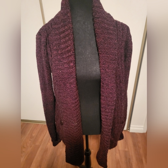 George Women's Medium Burgundy Long Cardigan Knitted - Picture 1 of 3